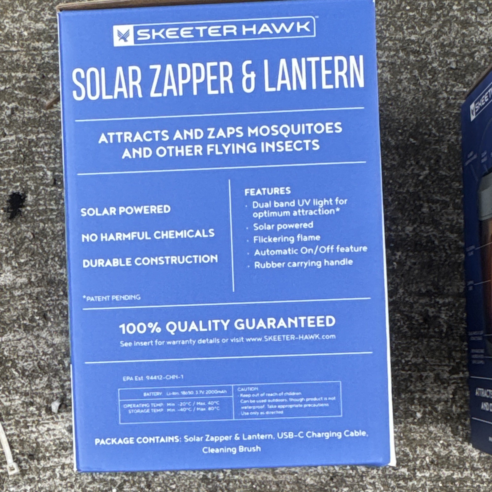 2 Skeeter Hawk Solar Zapper & Lantern Mosquito Zapper Lantern Solar/USB Recharge