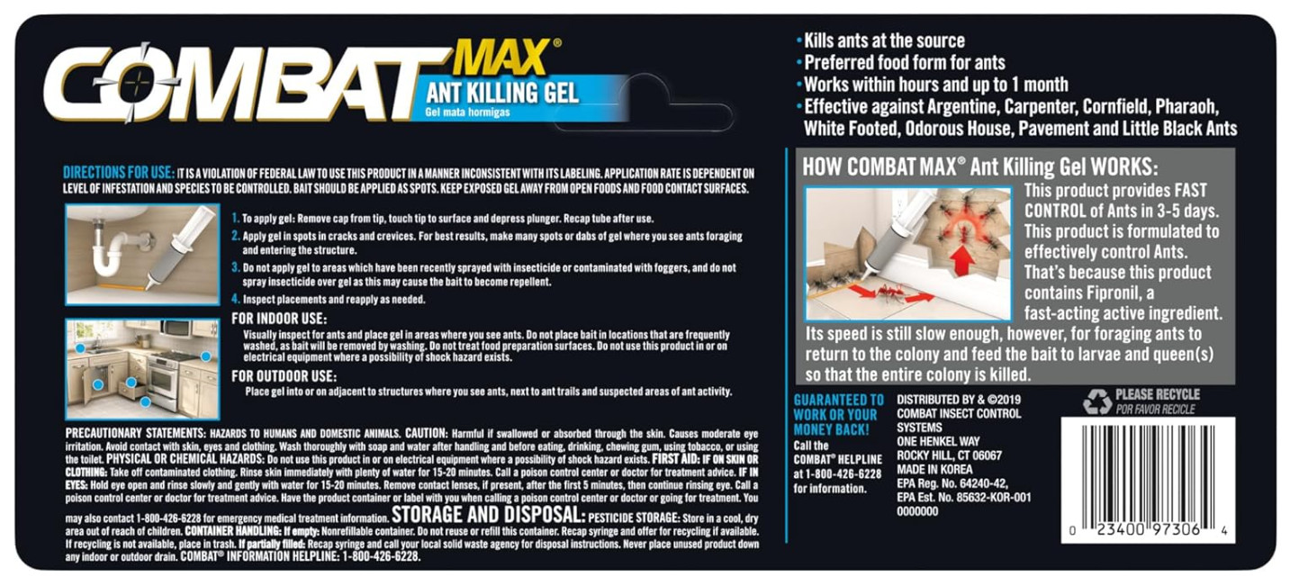 Combat Indoor and Outdoor Ant Killing Gel, 27 Gram (Pack Of 1)