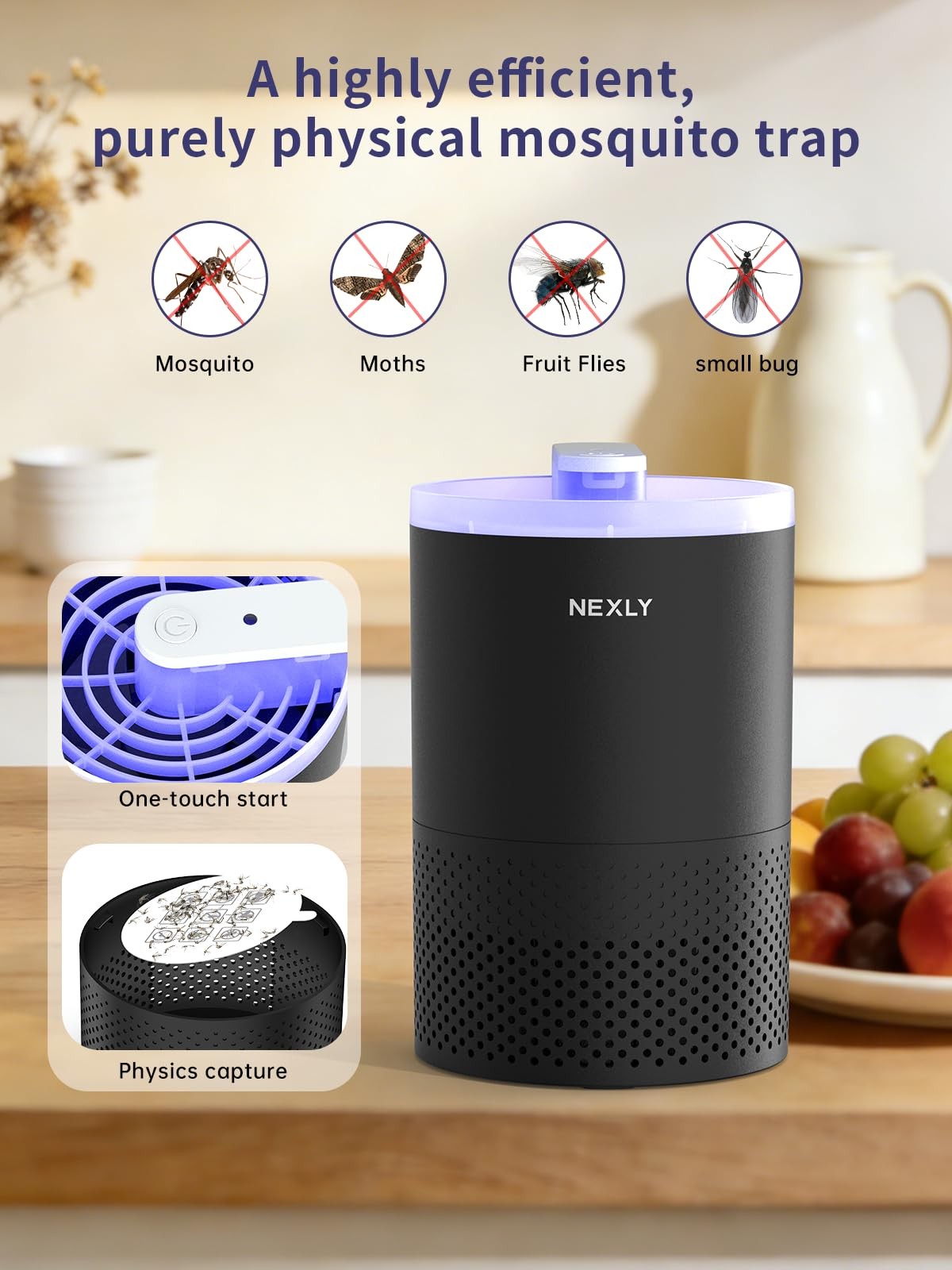 MK029 Bug Zapper Trap Indoor in Home Mosquito Zapper Mosquito Killer Fruit Fl…