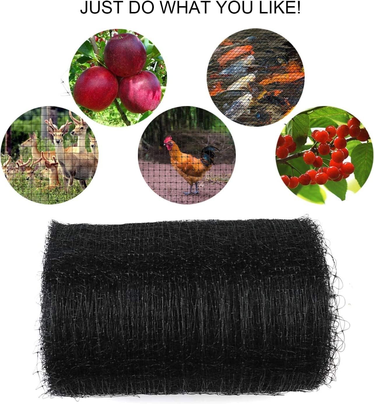 7 x 100 ft Polypropylene Deer & Bird Protection Netting for Gardens – Black
