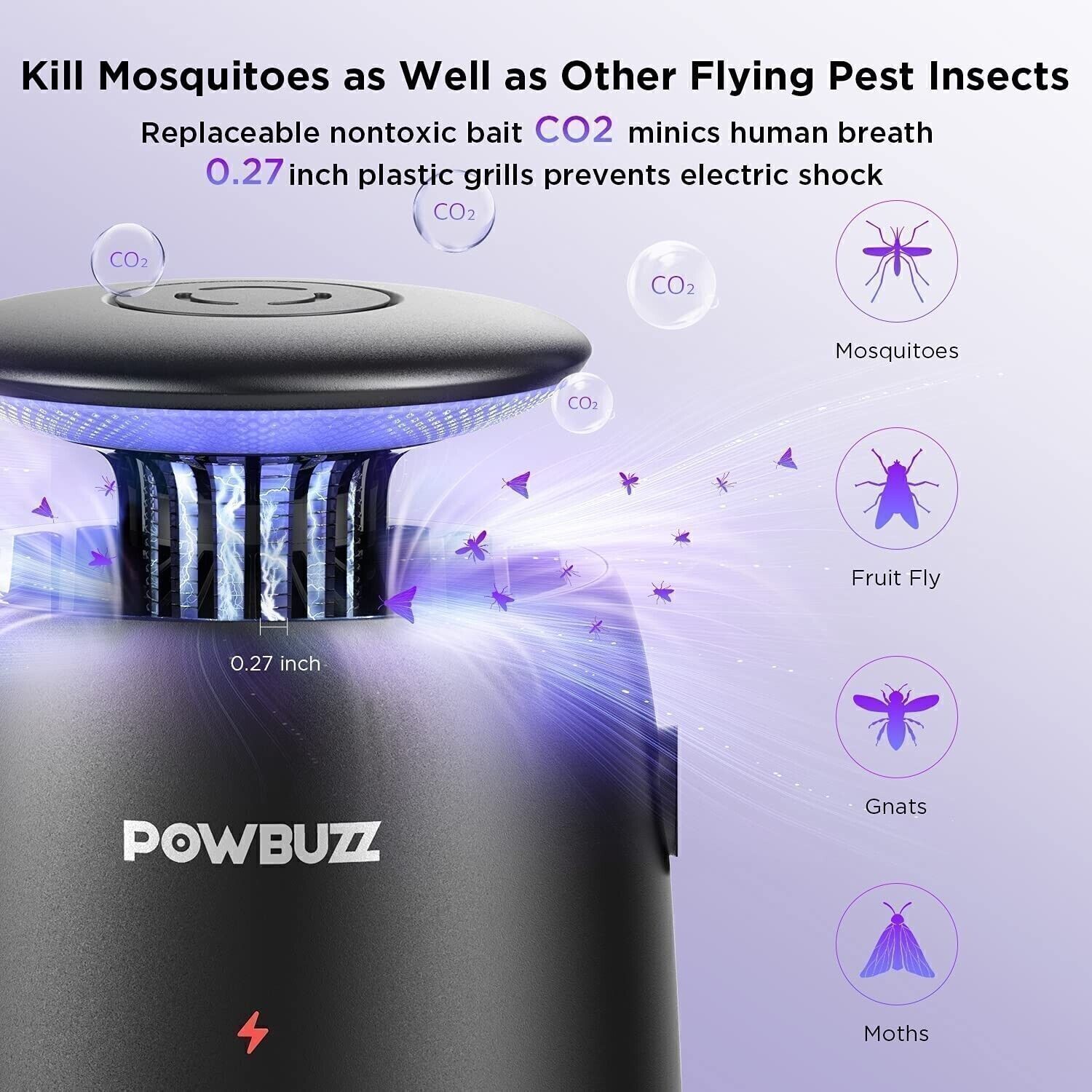 700V UV Electric Mosquito Bug Zapper Fly Killer Gnats Trap Lamp for Patio NEW