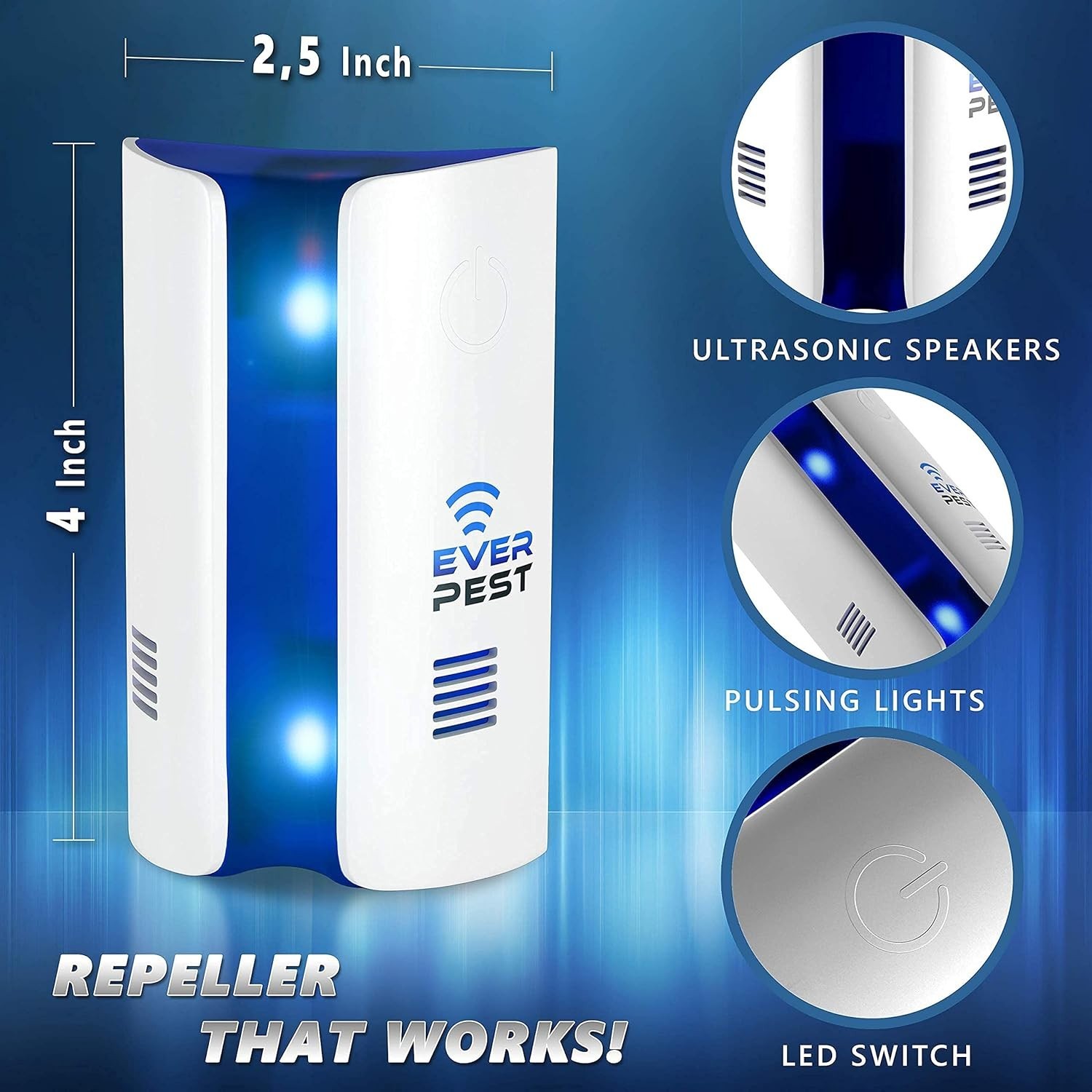 Ultrasonic Pest Control Repeller Plug in – Electronic Insect Defender – Roach Be
