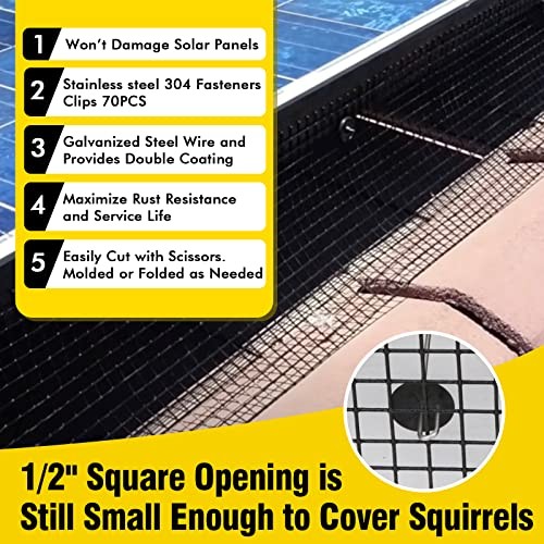 Solar Panel Bird Guard,Solar Panel roof Protection net 1/2inch Mesh 6in X 100ft