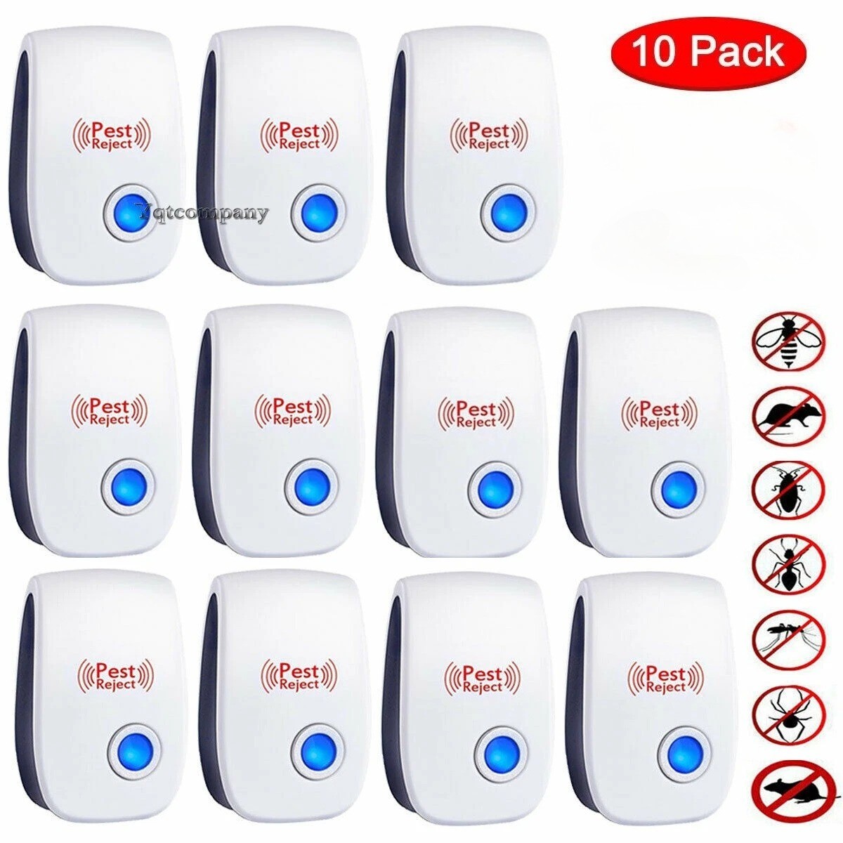 10PACK Ultrasonic Pest Repeller Control Electronic Repellent Mice Bug Rat Reject
