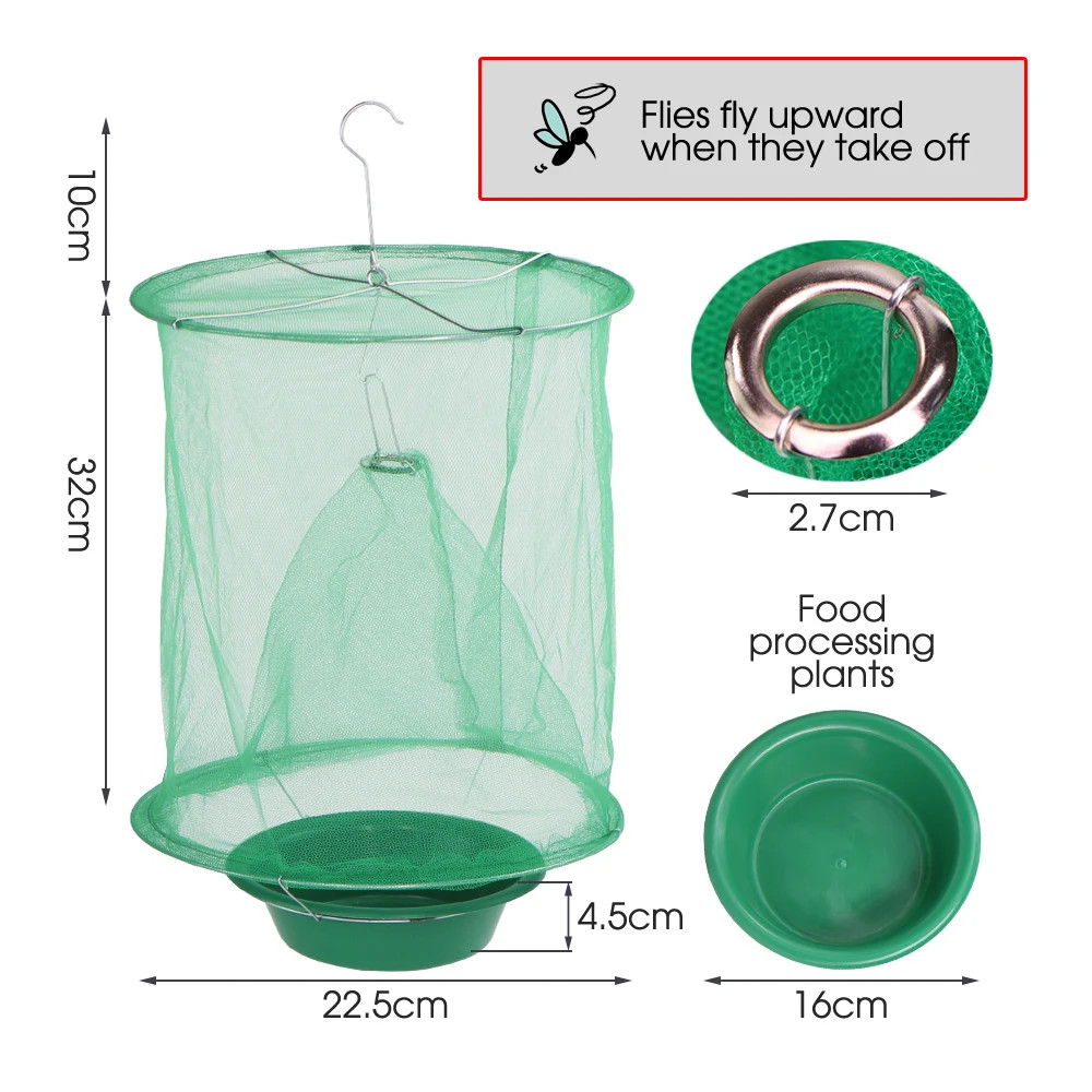 1PCS Fly Catcher Natural Bait Trap Automatic Flycatcher Insect Killer Cage Indoo