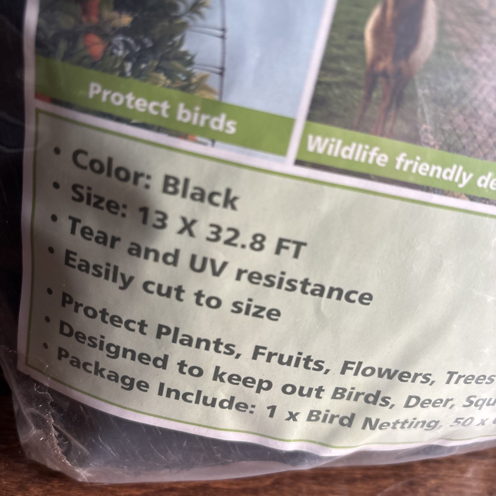 Garden Net Mesh Cable Ties & Stakes 13 x 32.8 Feet Polypropylene Protect Plants