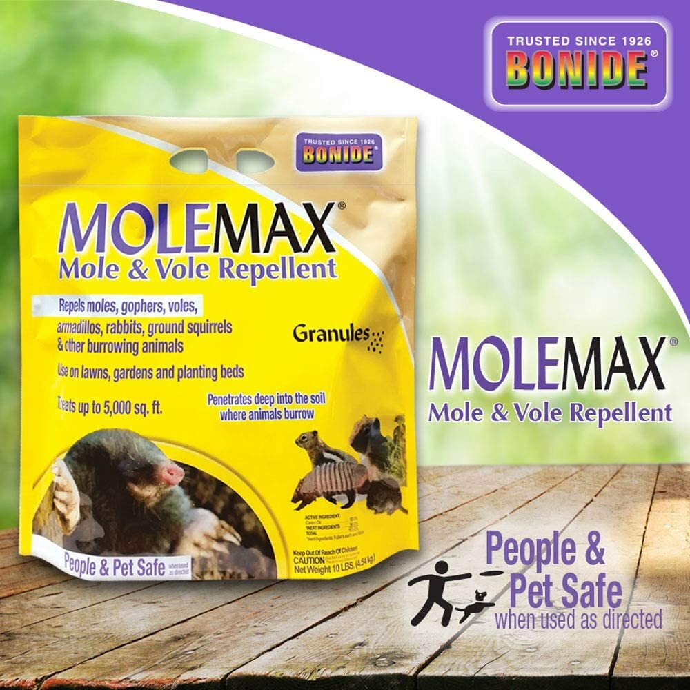Bonide 692150 Mole Max and Vole Repellent Granules, 10-Pound