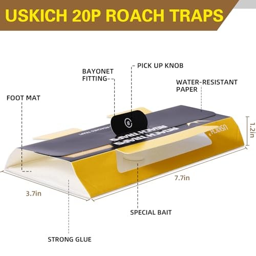 20 Pack Roach Traps, Cockroach Traps Indoor Home, Glue Brown-cockroach-20p