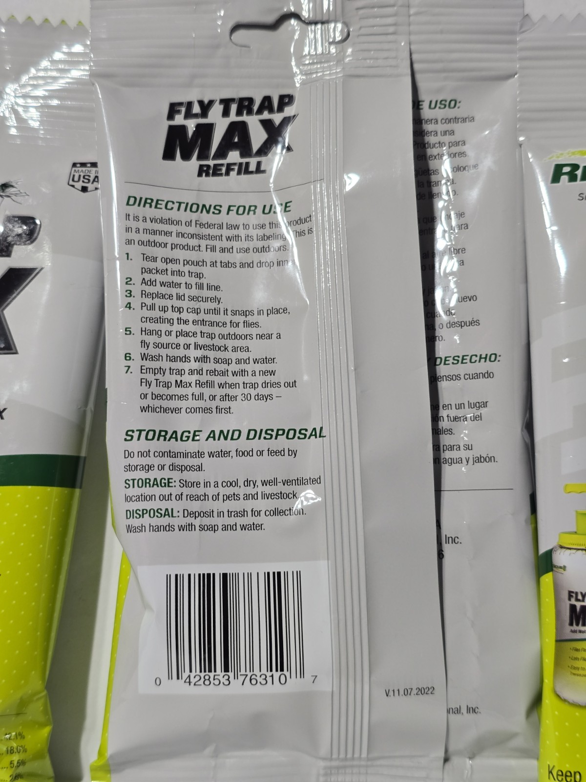 3x RESCUE Fly Trap Max Refill – 2.47 Oz Powder For Outdoor Use, Add Water, Flies
