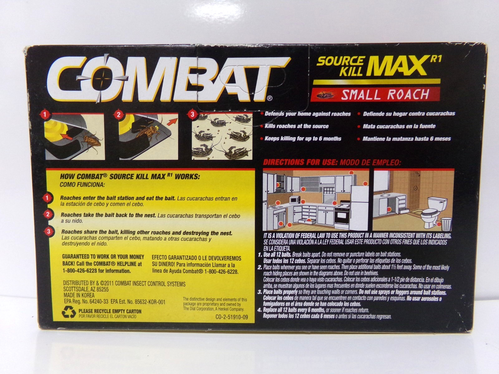 COMBAT Max Roach Killing Bait Kills Small Roaches Non-Stop 12 Bait Stations #220