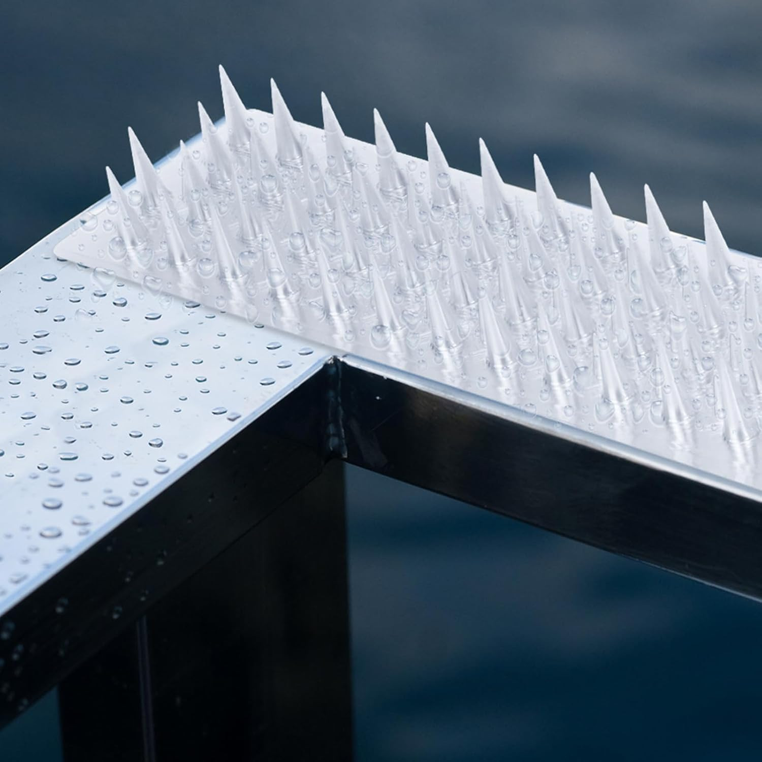 24 Pack Clear Transparent PVC Bird Spike Strips for outside Fences and Roofs to