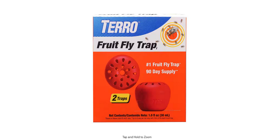 Indoor Fruit Fly Traps with Bait 2-Pack Ready to Use Fast Acting