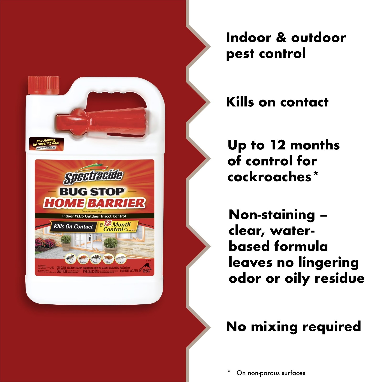 Spectracide Bug Stop Home Barrier – 1-Gallon Bug Killer Spray for Pest control