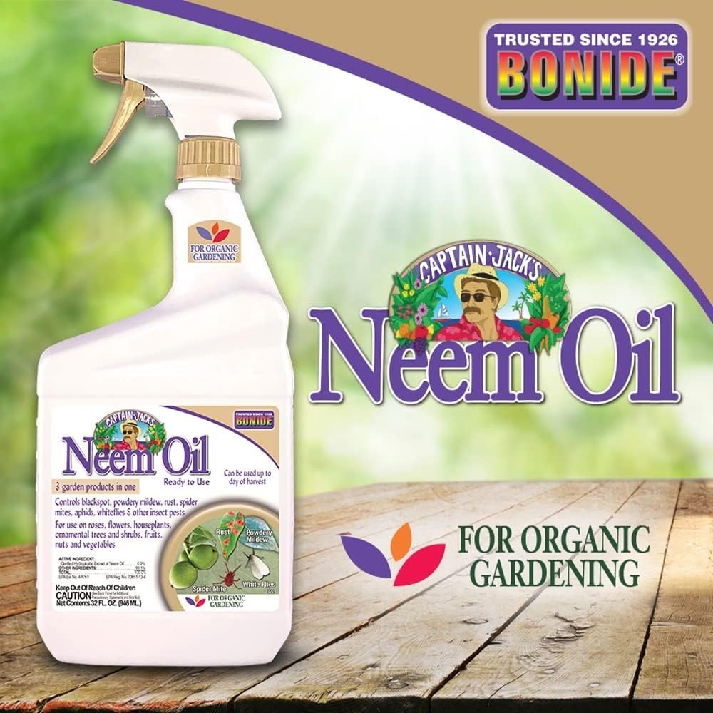 Captain Jack’s Neem Oil, 32 oz Ready-to-Use Spray, Multi-Purpose Fungicide