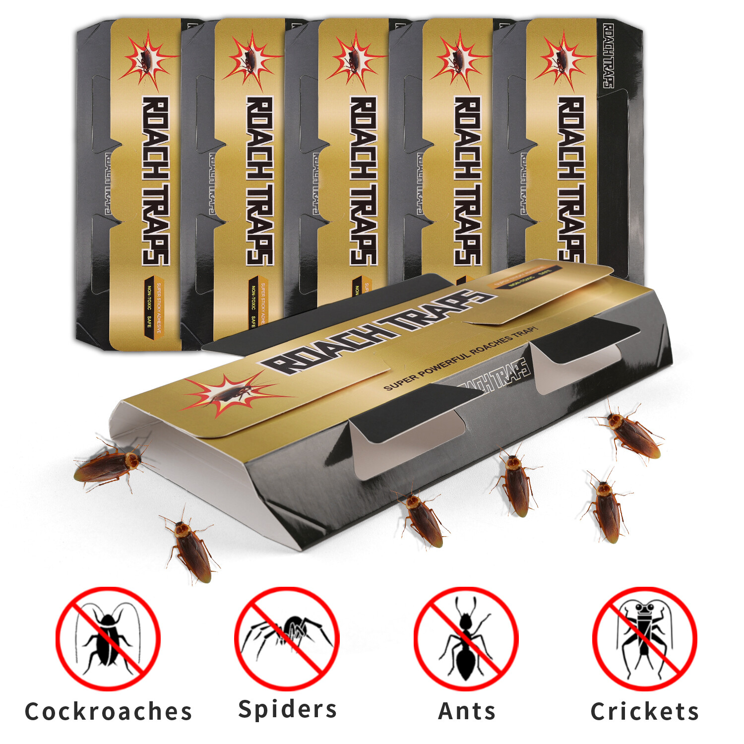 Heavy Duty Roach Glue Traps 5-20 PCS – Non-Toxic Cockroach Insect Catcher Indoor