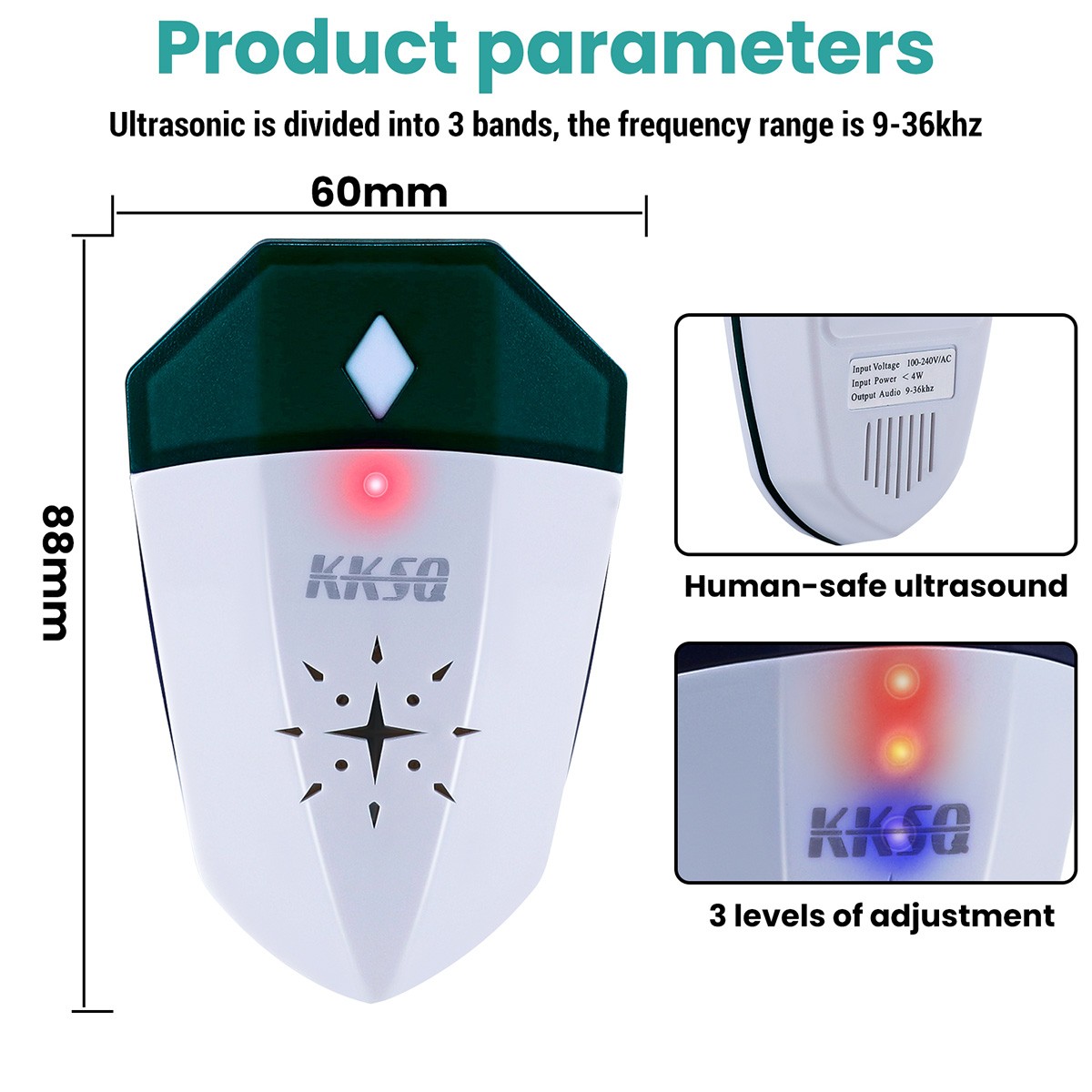 Pest Reject Pro Ultrasonic Repeller Home Bed Bug Mites Spider Defender Roaches