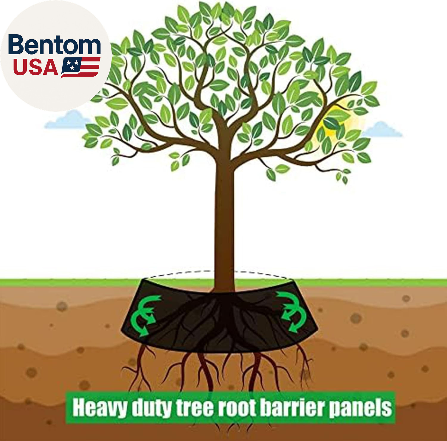 Tree Root Barrier 18In X 20Ft X 60Mil Root Barrier Grass Weed Barrier Bamboo Bar