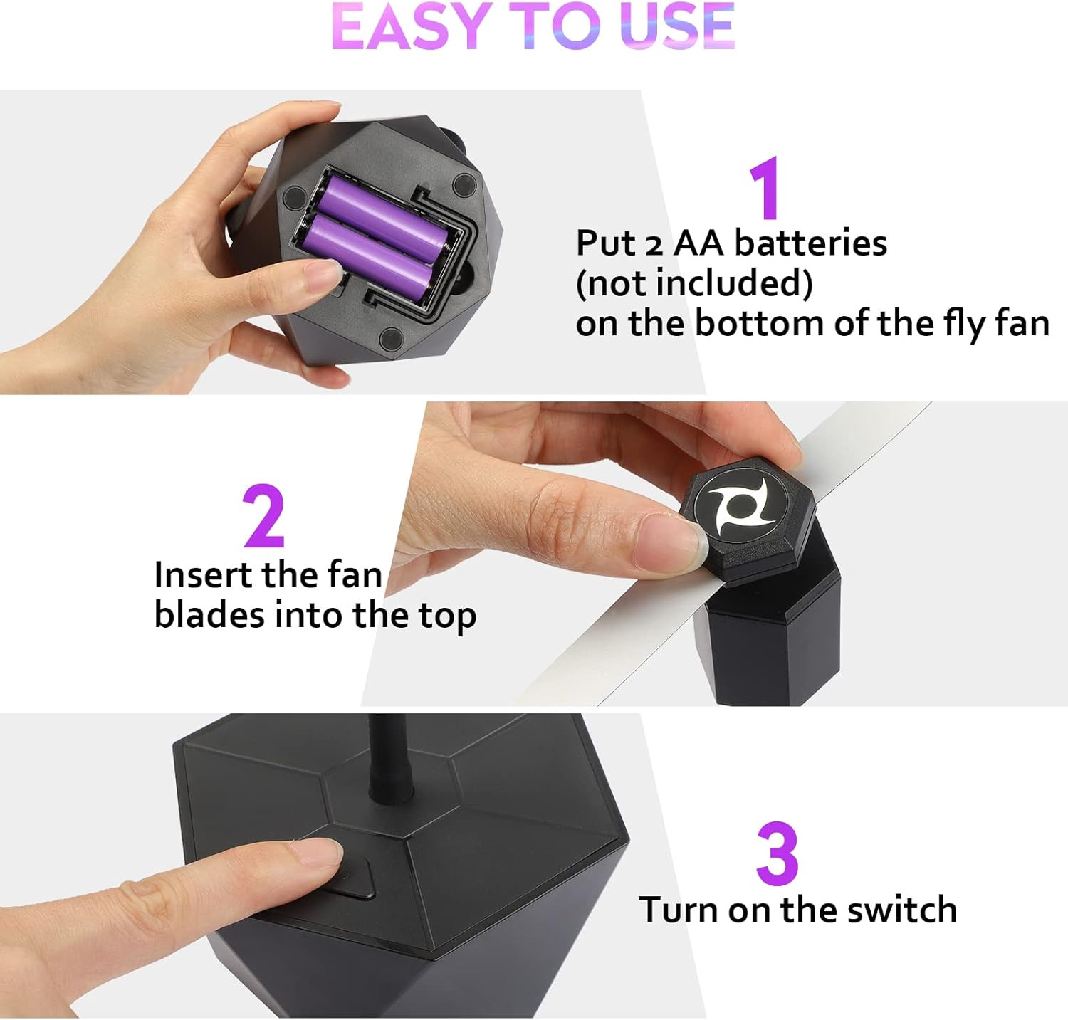 Fly Repellent Fans for Tables, 4 Pack Black for Outdoor & Indoor Use