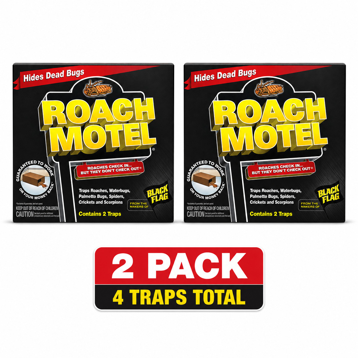 Black Flag Roach Motel Roach Traps 2 Count x 2 Packs Cockroach Waterbug