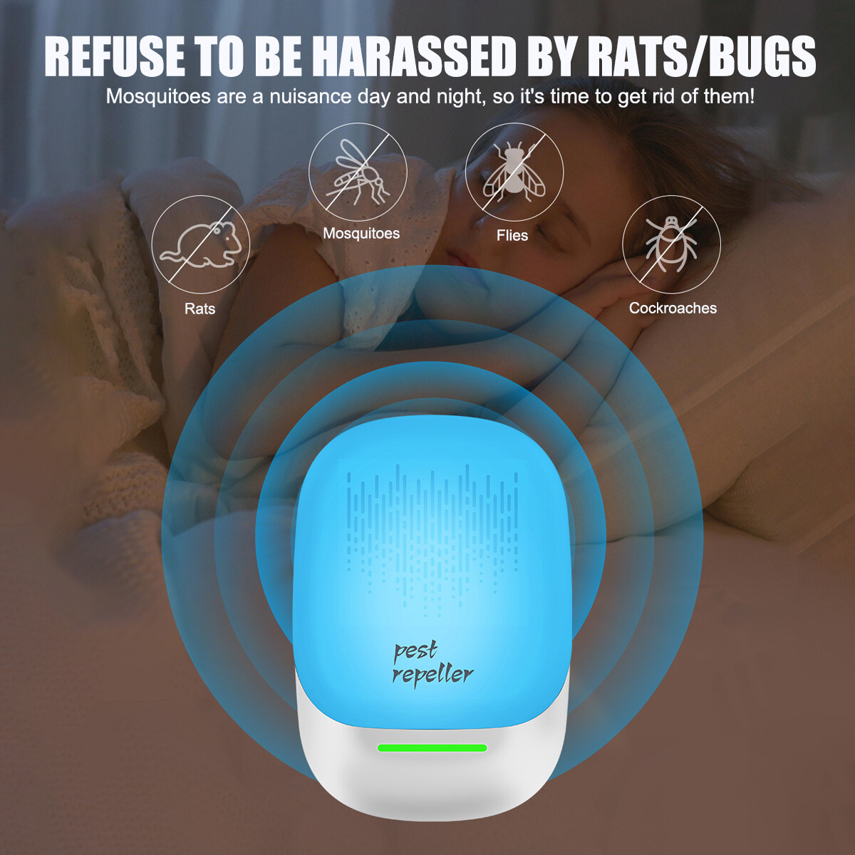 4/2/1x Ultrasonic Pest Control Repeller Reject Rat Mouse Mice Spider US Plug-in