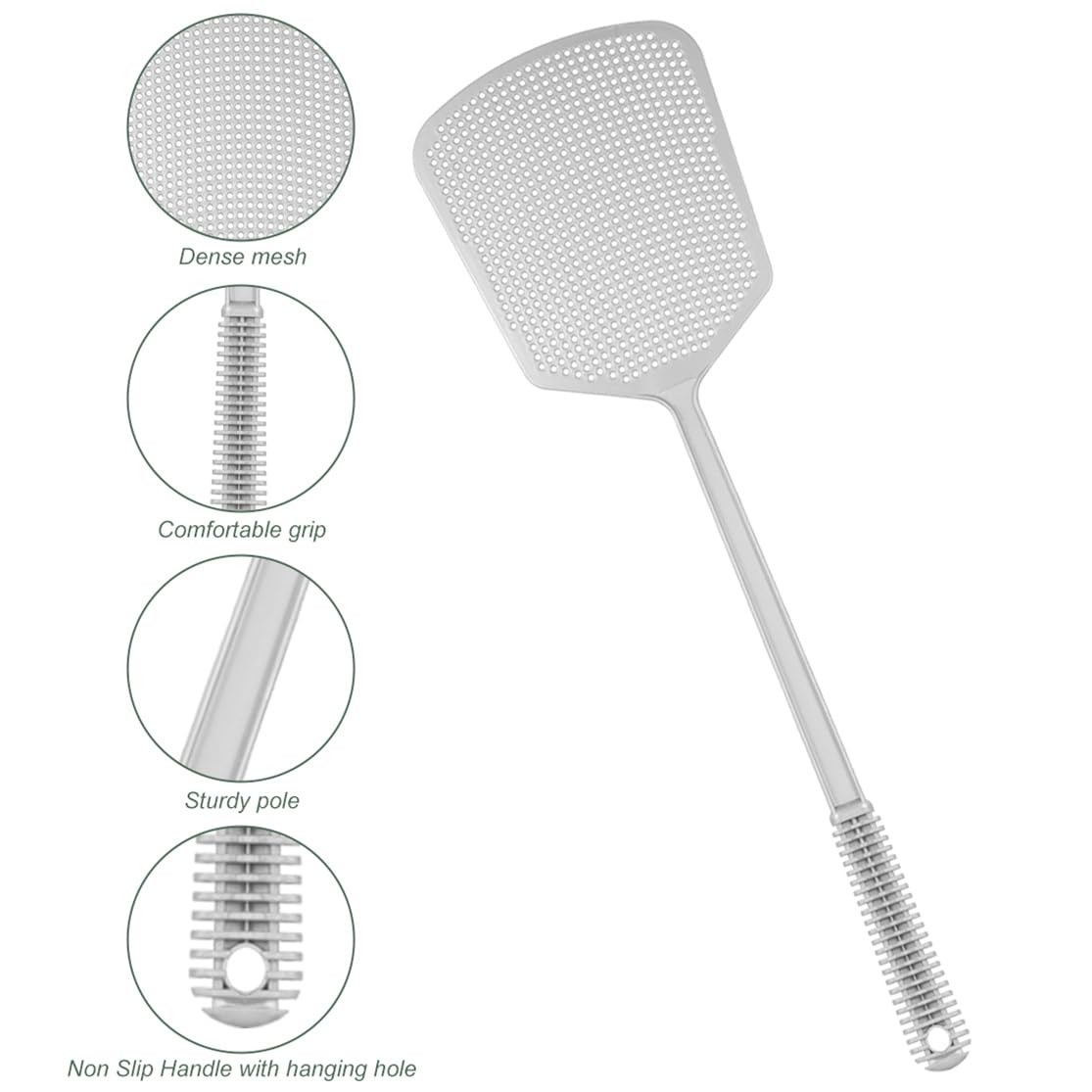 Fly Swatter Plastic Fly Swat 3PCS Manual Flyswatter Long Handle Racket for In…