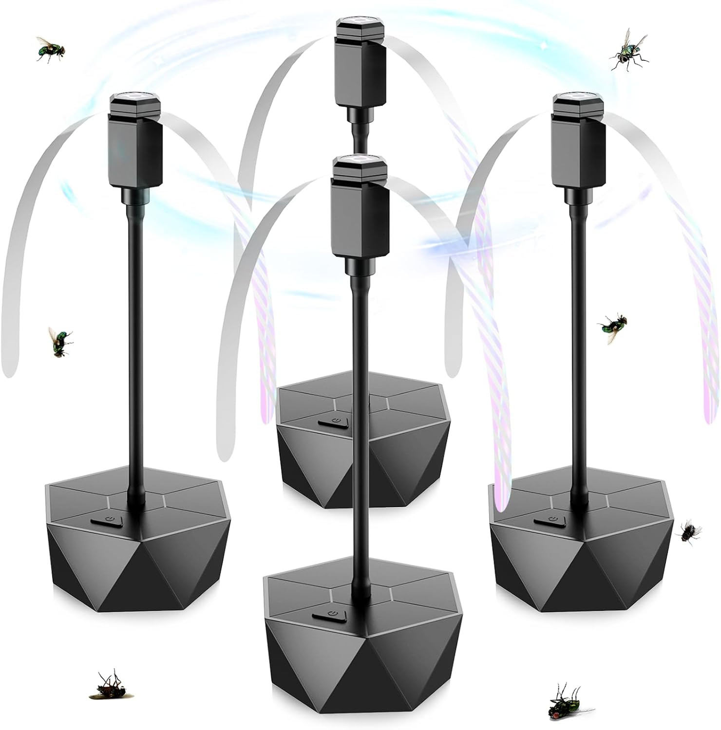 Fly Repellent Fans for Tables, 4 Pack Black for Outdoor & Indoor Use