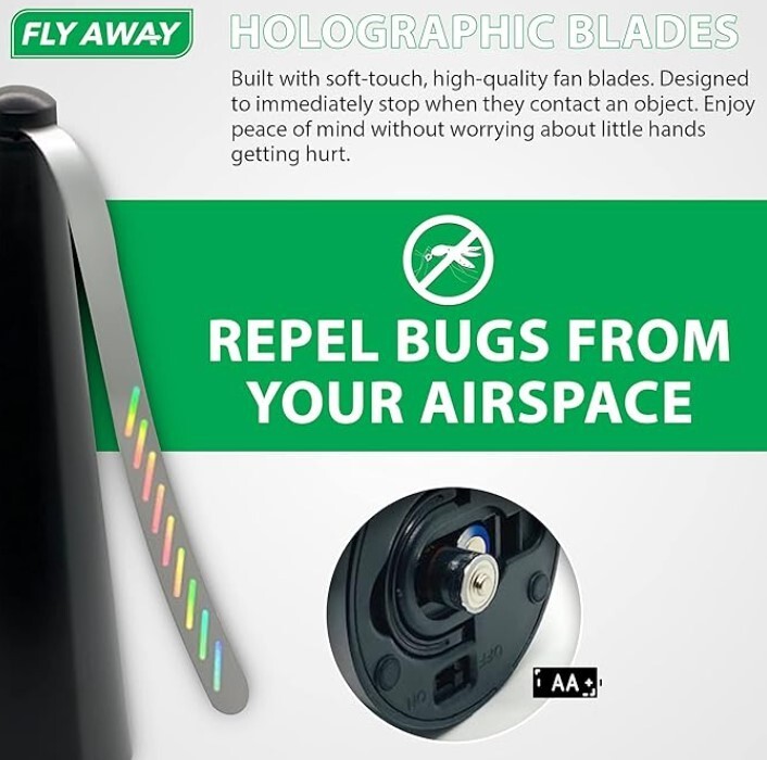Fly Away Pest Repellent Fan Keep Pests Away from Outdoor/Indoor Tables Picnics