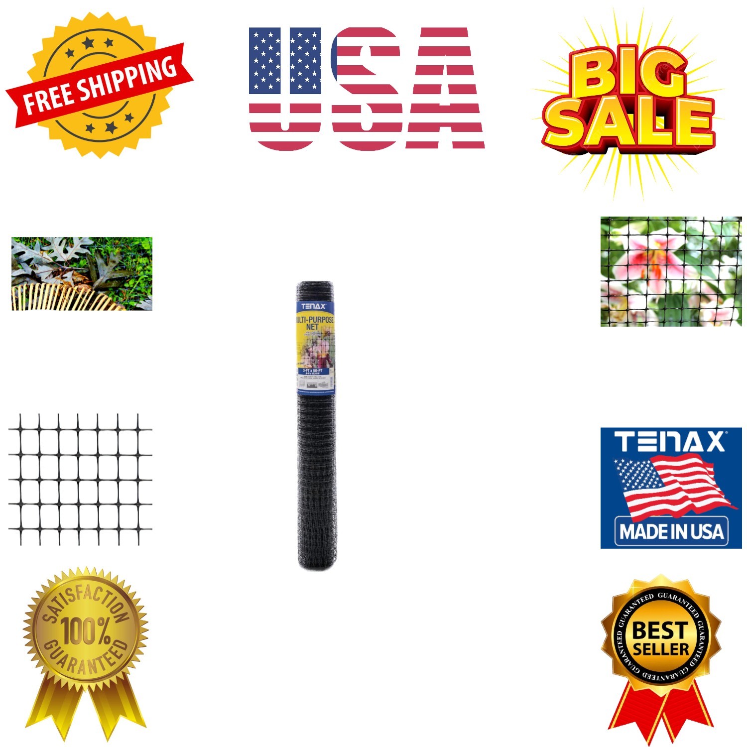 Multi-Purpose Net – Black Plastic Netting, Versatile Garden Fence – 3′ x 50′ …