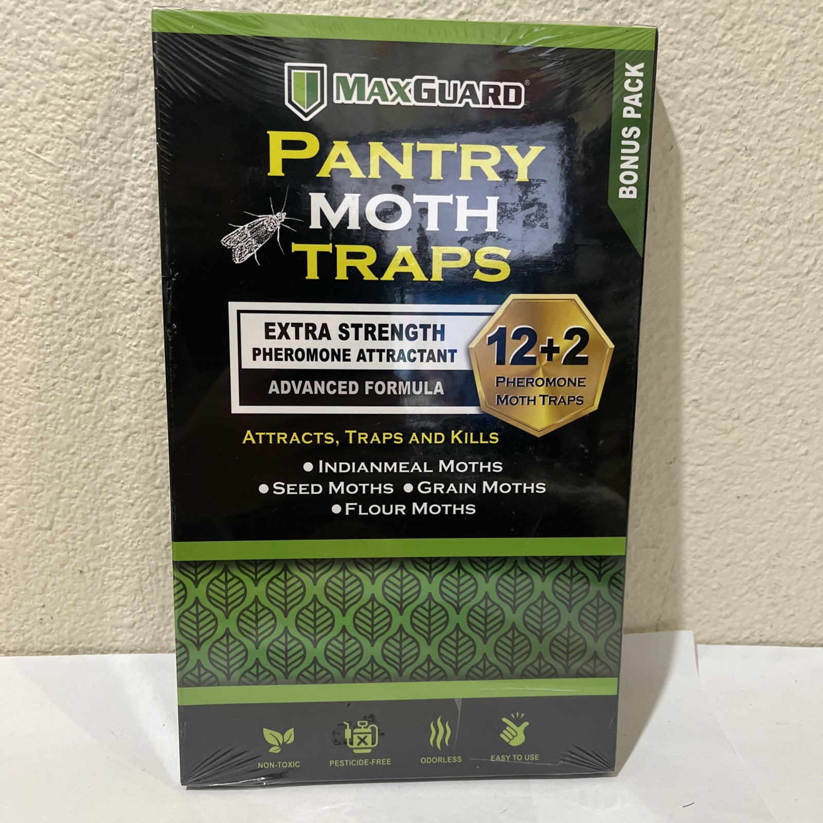 Pantry Moth Traps (12 Pack +2 Free) with Extra Strength Pheromones /New Sealed