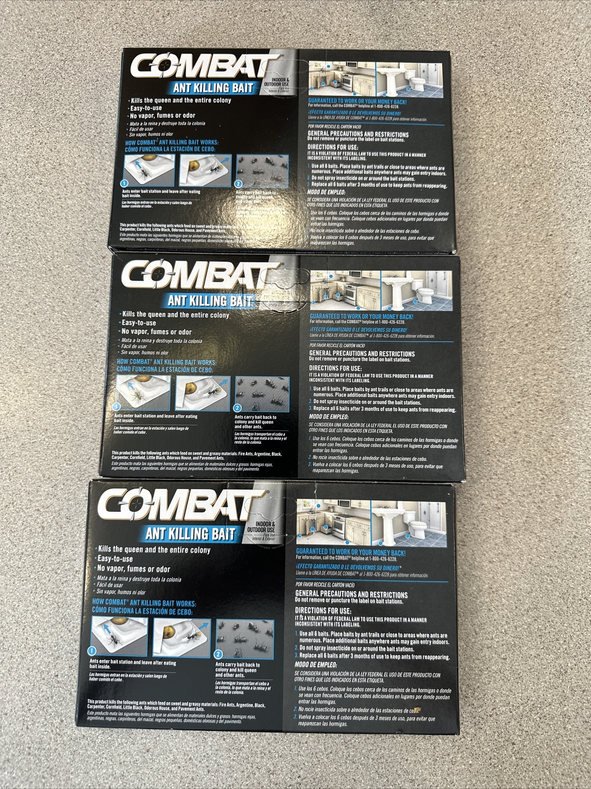 Combat 023400459018 Ant Killing Bait Stations, 6 Count (3 Packs 18 Total)