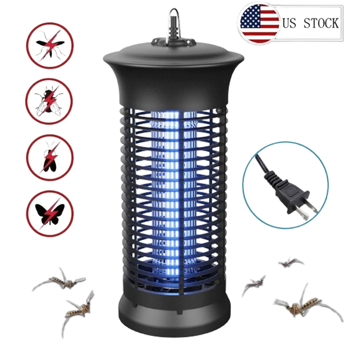 360° Electric Fly Gnat Killer Lamp Pests Fly Insect Trap Mosquito Bug Zapper