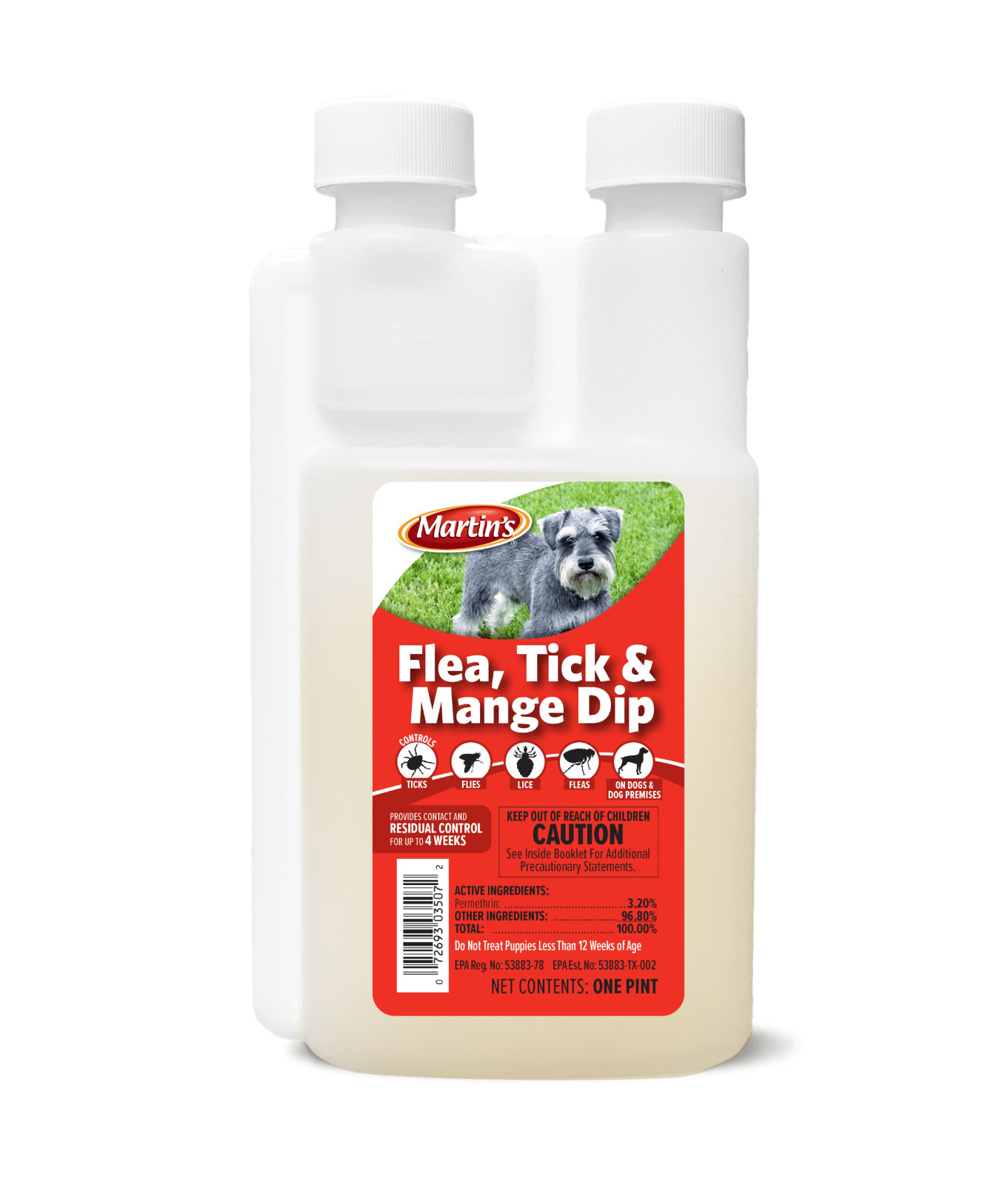 Martin’s Flea Tick, & Mange Dip – 16 fl oz by Control Solutions, Inc