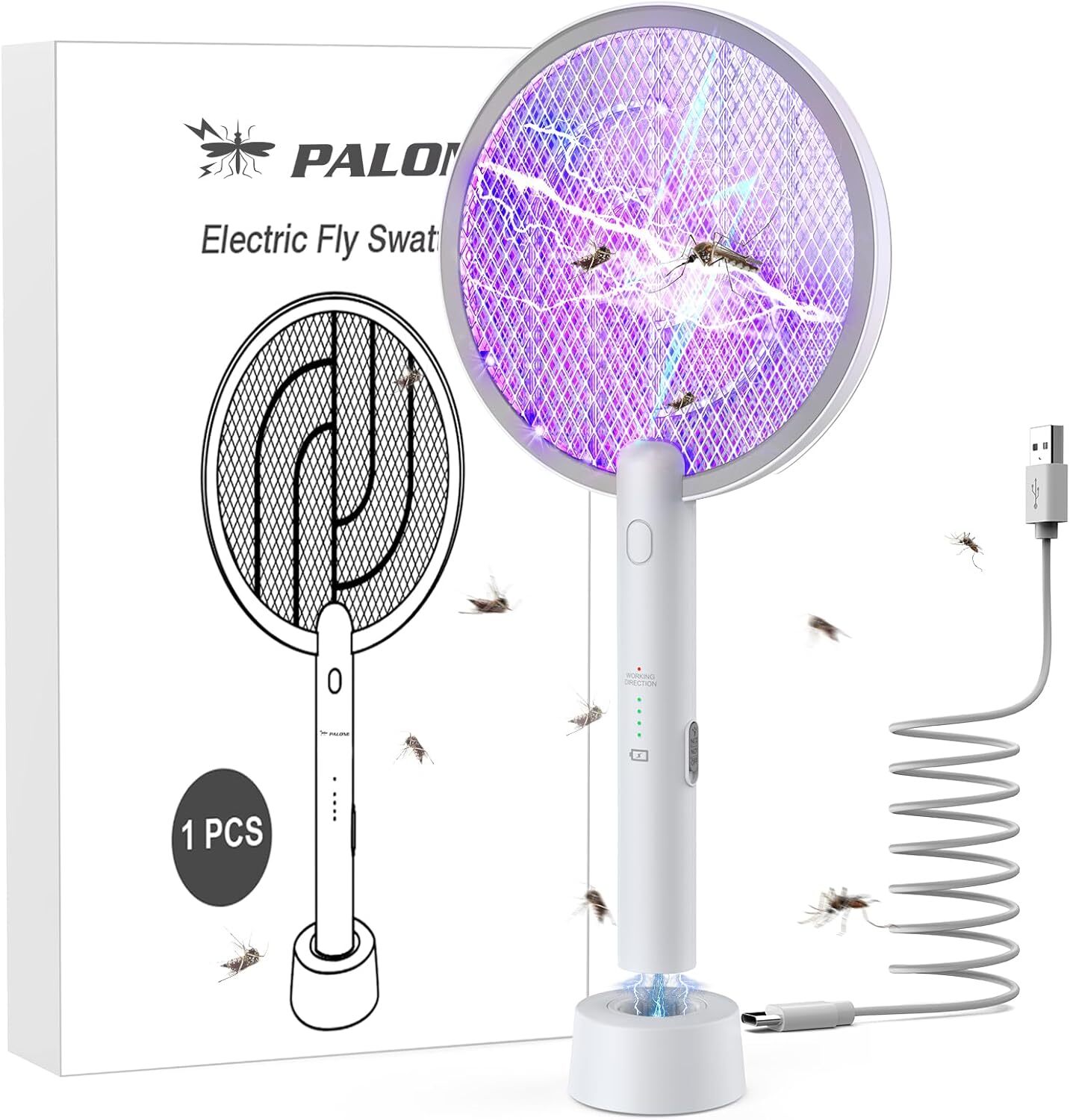 ⚡2Pack Electric Fly Swatter Bug Zapper Zap Mosquito Killer Pest Insect Racket