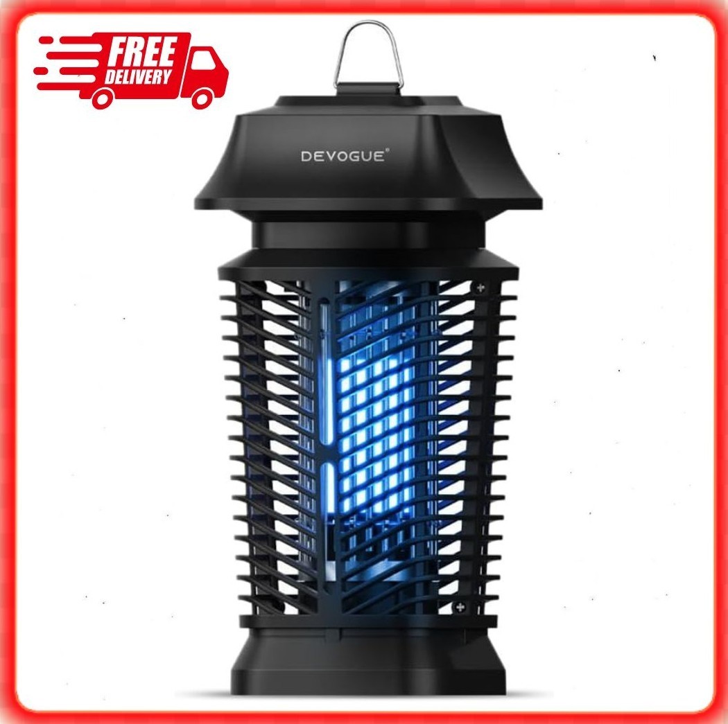 DEVOGUE Electric Bug Zapper – Electric Blue Violet Attract Insect Light – Modern
