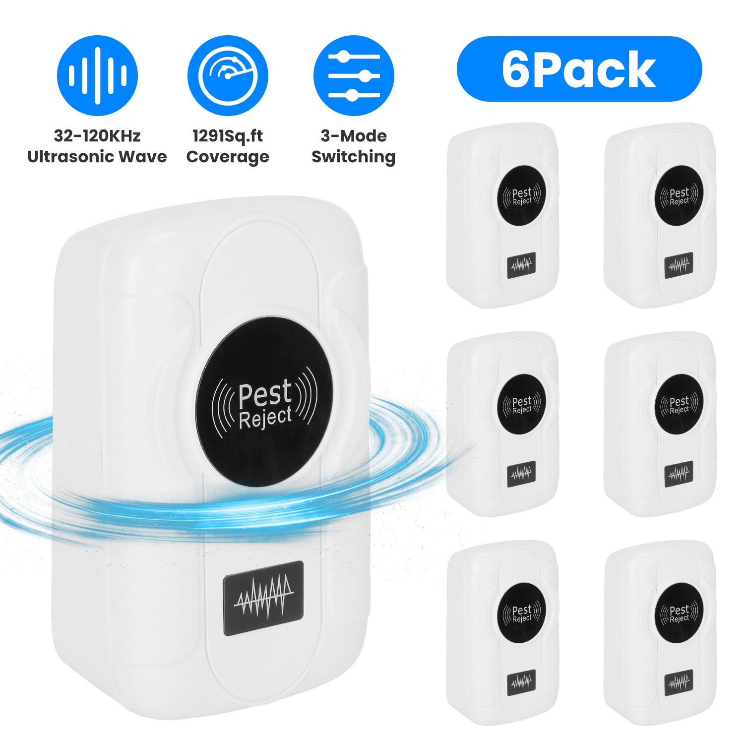 6/12PCS Ultrasonic Electronic Indoor Plug in Repellent for Insects