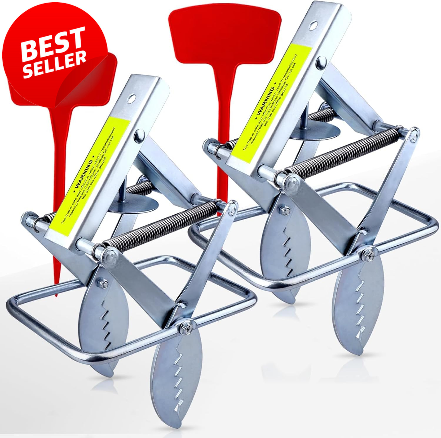 2 Pack Scissor Mole Trap Galvanized Steel Easy Step Setup Lawn Killer – US