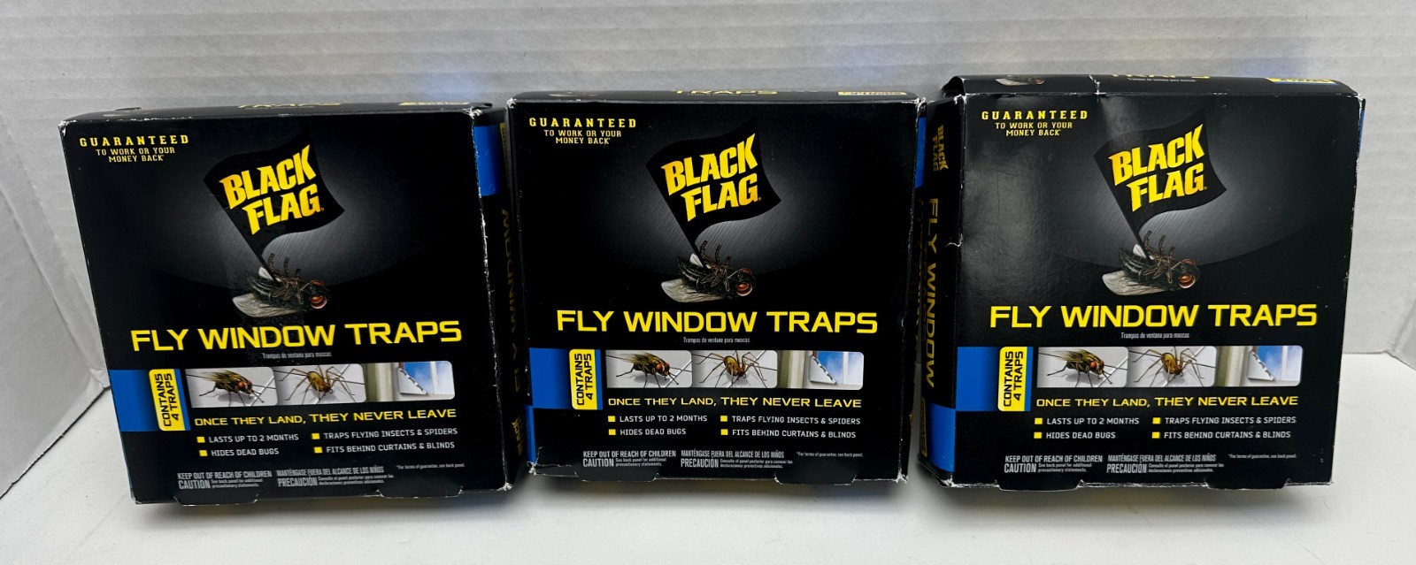 Black Flag Fly Window Traps x3 Boxes x4 Traps in Each READ