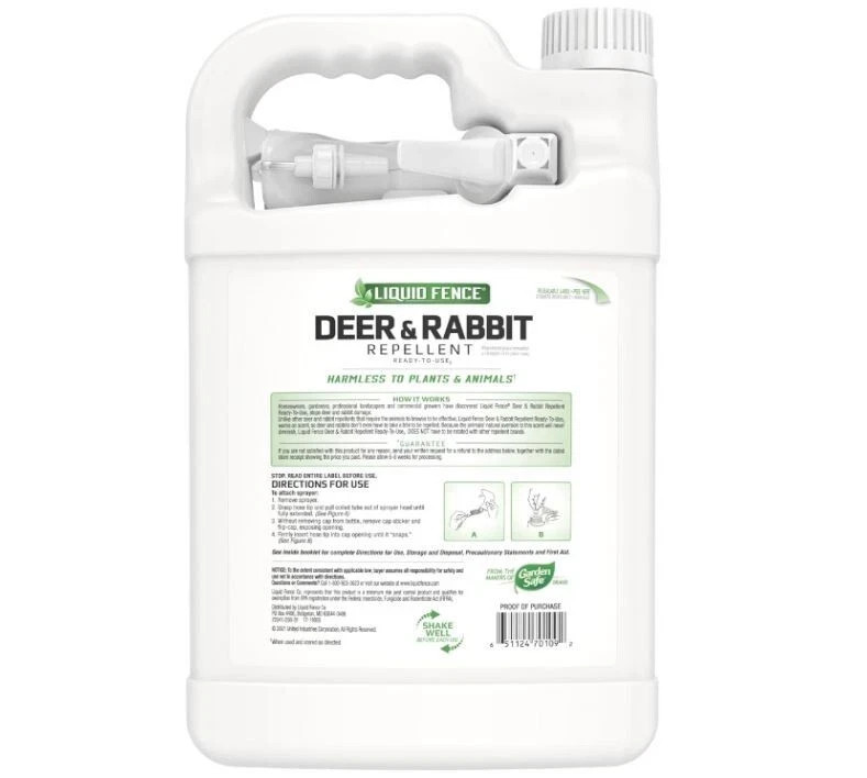 Liquid Fence Animal Repellent, 128 Oz, Deer and Rabbit Repellent