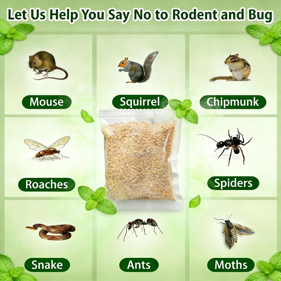Vamoose Natural Rodent Repellent – 10 Pack Peppermint Oil – Mice & Rat Deterrent