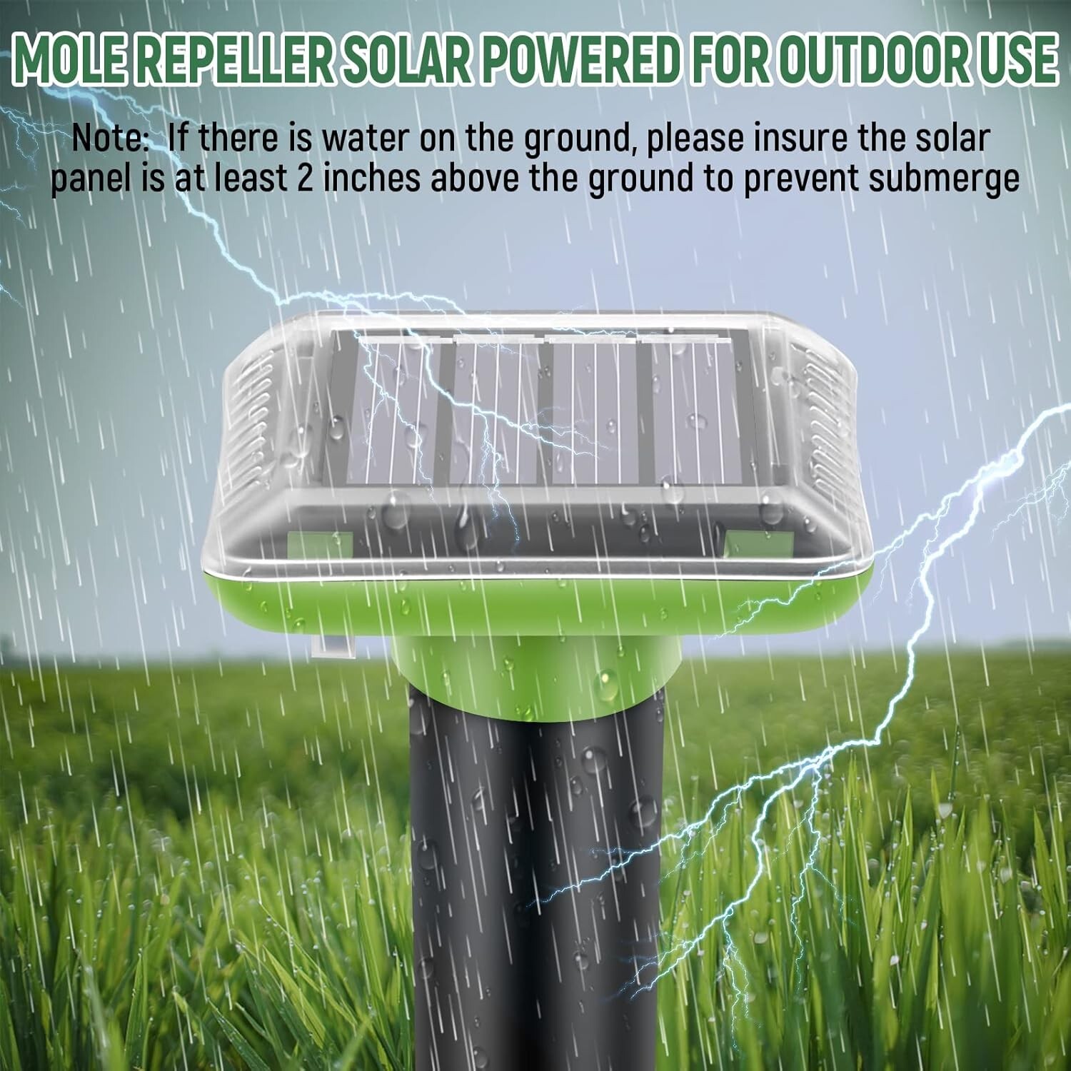 4 PCs Solar Power Ultrasonic Repellent Mice Gopher Mole Snake Squirrel Repeller