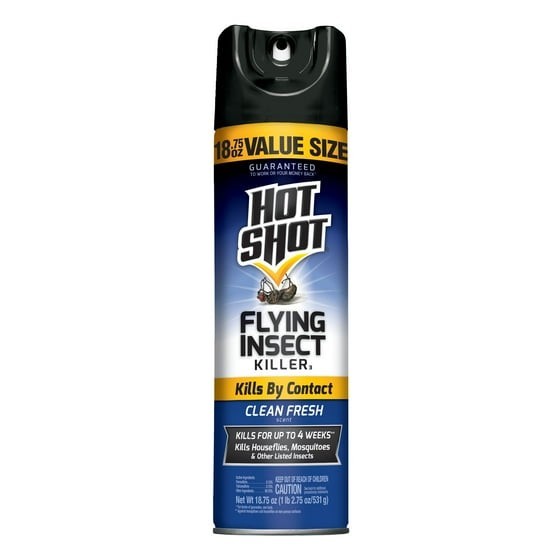 2 pack Hot Shot Flying Insect Killer Aerosol Spray, Clean Fresh Scent, 18.75 OZ