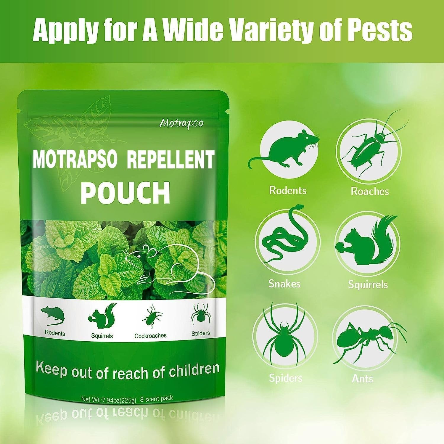 12 Pack Vamoose Natural Rodent Pest Control Repellent Pouch Peppermint Oil