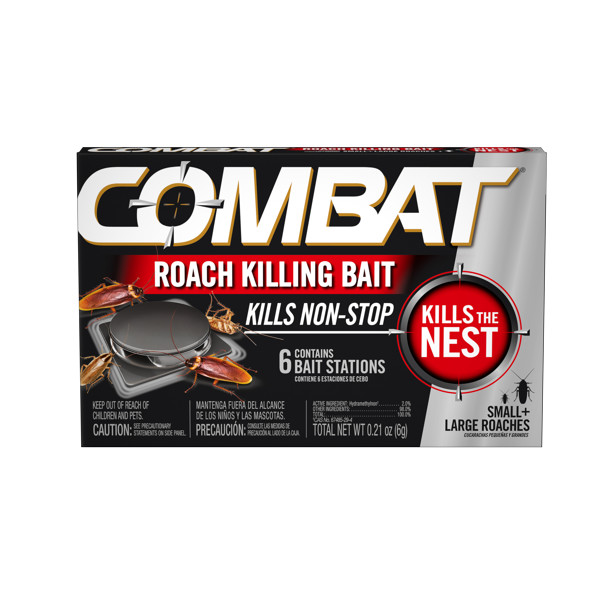 Combat ROACH KILLING BAIT STATION Kills The Nest LARGE & SMALL ROACHES 6 Count