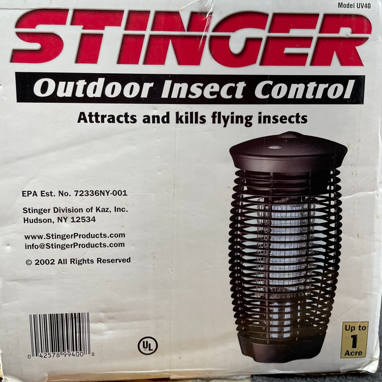 Stinger UV40 Outdoor Insect Control Bug Zapper Lantern 1 Acre TESTED No Lure