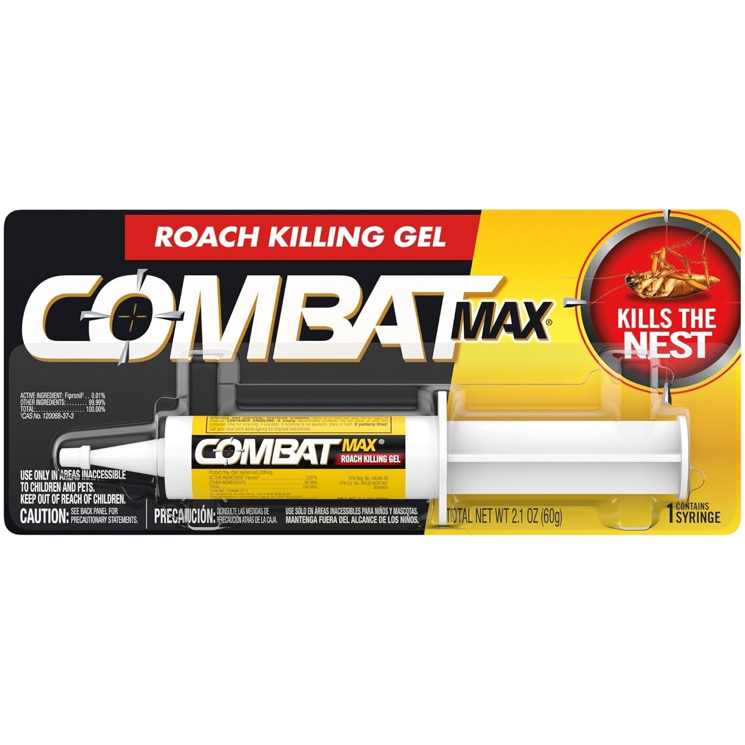 COMBAT MAX One Syringe Fast and Long Residual Action Roach Killing Gel
