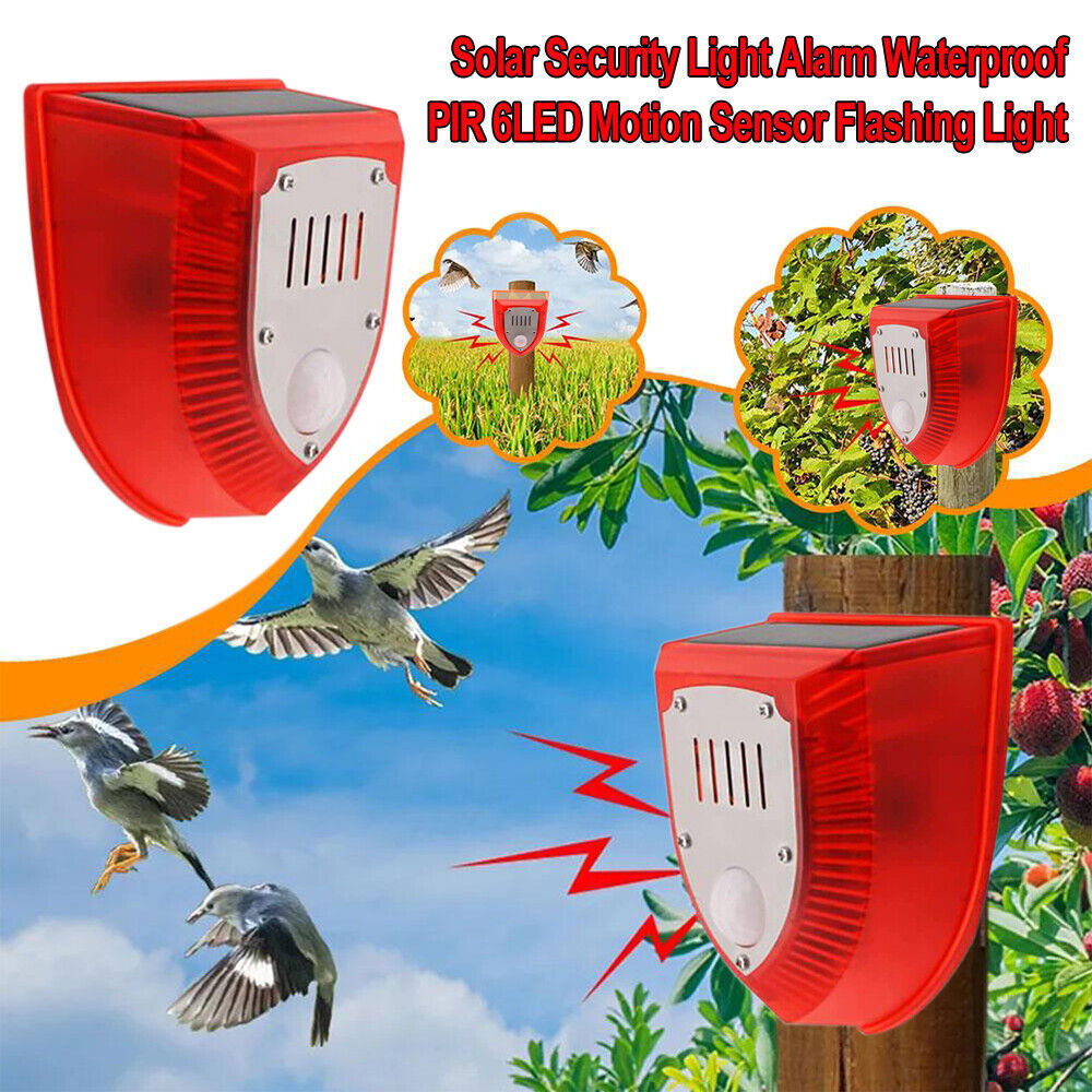 1/2 Pcs Solar Alarm Motion Detector with Sound Outdoor Motion Sensor 129db