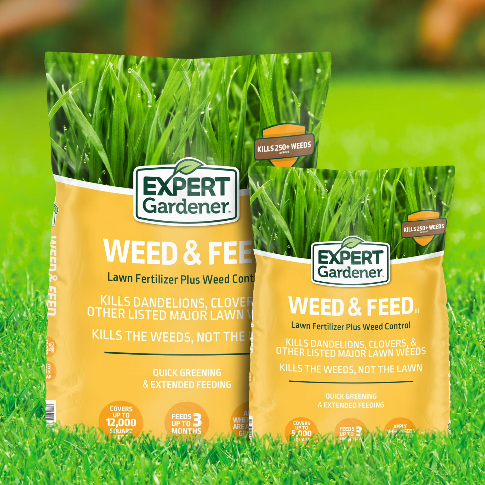 Weed & Feed 28-0-3 Lawn Fertilizer Crabgrass Control Kills 250+ Weeds 5,000 Sq F