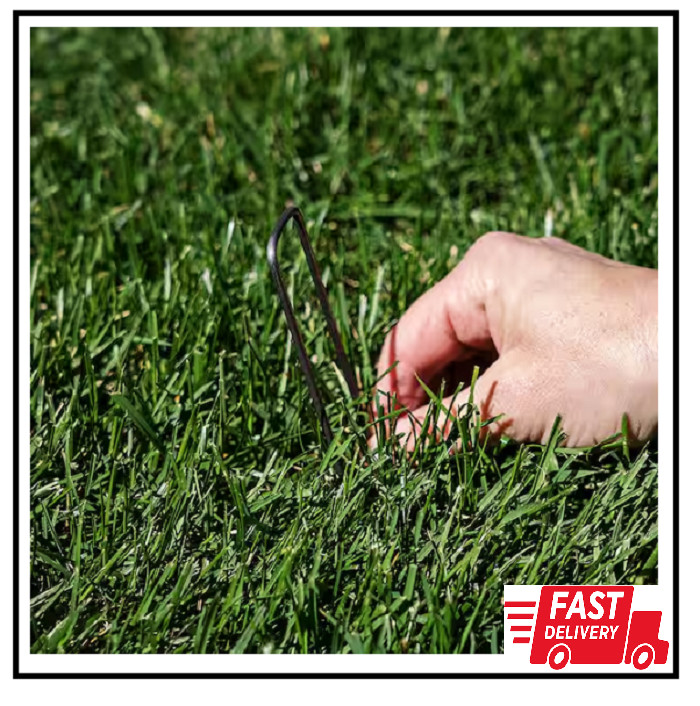 100-Pack – 6 In. Heavy Duty Steel Garden Staples for Weed Barrier Landscape Fabr