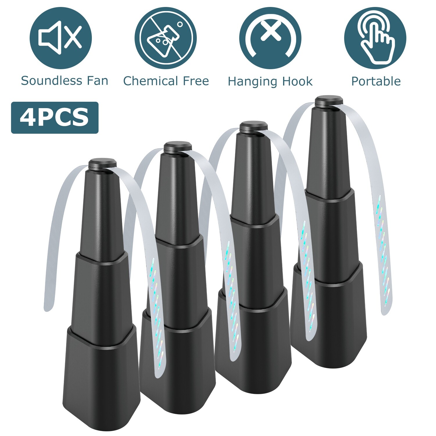 Portable Fly Repellent Fans for Tables w/Soft Fan Blades Hanging Hook for Picnic