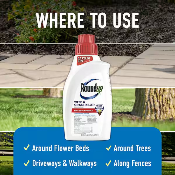 Roundup Weed& Grass Killer Concentrate Makes 10 Gallons – 32 oz.